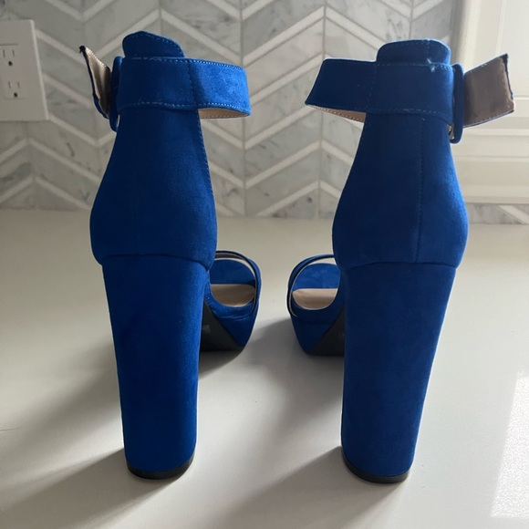 Royal Blue Platform Sandal - Picture 2 of 4